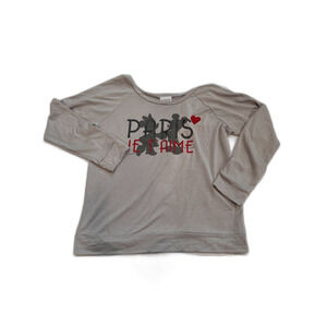 Disney Parks Epcot France Paris Minnie Mickey Love Sweatshirt Gray Size 2XL